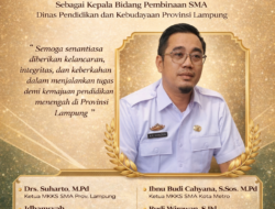 MKKS SMA Provinsi Lampung Sampaikan Ucapan Selamat kepada Kepala Bidang Pembinaan SMA Disdikbud Provinsi Lampung